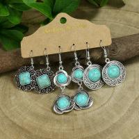 Turquoise Zinc Alloy Earring, with turquoise, fashion jewelry 