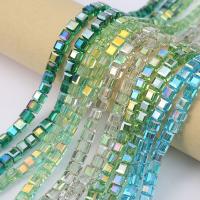 Glass Beads, Square, plated, DIY 8mm 