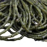 Perles péridot naturel, Olivine naturelle, bambou, poli, DIY Environ 35-38 cm, Vendu par brin