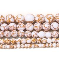 Synthetische Türkis Perlen, rund, poliert, DIY & verschiedene Größen vorhanden, verkauft von Strang