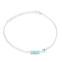 Zinc Alloy Anklet, with turquoise, plated, fashion jewelry & for woman Approx 22 cm 