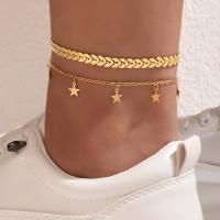 Zinc Alloy Anklet, plated, fashion jewelry & for woman Approx 22 cm 
