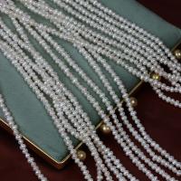 Naturales agua dulce perlas sueltas, Perlas cultivadas de agua dulce, Bricolaje, Blanco, 3-3.5mm, longitud:aproximado 37 cm, Vendido por Sarta