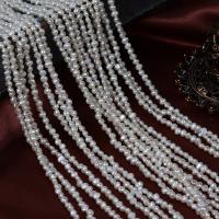 Naturales agua dulce perlas sueltas, Perlas cultivadas de agua dulce, Bricolaje, Blanco, 3mm, longitud:aproximado 36 cm, Vendido por Sarta