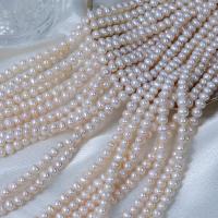 Naturales agua dulce perlas sueltas, Perlas cultivadas de agua dulce, Bricolaje, Blanco, 5mm, longitud:aproximado 38 cm, Vendido por Sarta