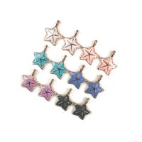 Zinc Alloy Enamel Pendants, Starfish, gold color plated, DIY Approx 