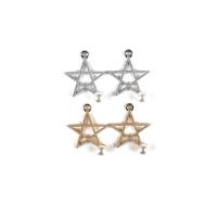 Zinc Alloy Star Pendant, with Plastic Pearl, plated, DIY & hollow Approx 
