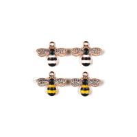 Zinc Alloy Enamel Pendants, Bee, gold color plated, DIY & with rhinestone Approx 
