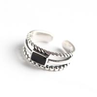 Стерлингового серебра кольцо, 925 пробы, ювелирные изделия моды & Женский & Эпоксидная стикер, 8.4mm, внутренний диаметр:Приблизительно 17.2mm, продается PC