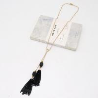 Fashion Fringe Necklace, Zinc Alloy, with Glass, fashion jewelry & for woman Approx 24.01 Inch 