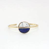 Gemstone Bangle, Zinc Alloy, with Howlite & Lapis Lazuli, fashion jewelry & for woman, 62mm [
