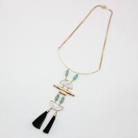 Fashion Fringe Necklace, Zinc Alloy, with turquoise, fashion jewelry & for woman Approx 16.53 Inch 