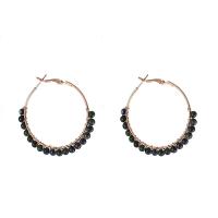 Boucle d'oreille en demi-gemme , laiton, bijoux de mode & différents matériaux pour le choix & pour femme, 45mm, Vendu par paire