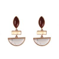Boucle d'oreille en demi-gemme , alliage de zinc, avec Magnésite, bijoux de mode & pour femme Vendu par paire