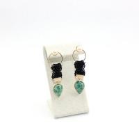 Gemstone Drop Earring, Zinc Alloy, with Impression Jasper, fashion jewelry & for woman, 70mm 