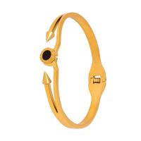 Titan Edelstahl Armband / Armreif, Titanstahl, Vakuum-Ionen-Beschichtung, Modeschmuck & für Frau, goldfarben, 8.5mm, Innendurchmesser:ca. 58mm, verkauft von PC