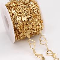 Stainless Steel Chain Jewelry, 304 Stainless Steel, Heart, 18K gold plated, DIY, golden 