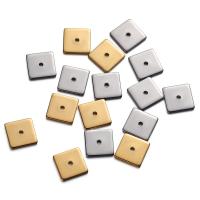Edelstahl Perlen, 304 Edelstahl, Quadrat, plattiert, DIY, keine, 8x8mm, Bohrung:ca. 1.3mm, 50PCs/Tasche, verkauft von Tasche