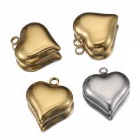 pendentifs de cœur en inox , Acier inoxydable 304, coeur, Placage, DIY, plus de couleurs à choisir Environ 1.5mm Vendu par sac