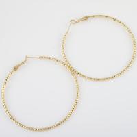 Brass Hoop Earring, gold color plated, for woman 