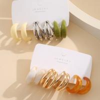 Acrylic Stud Earring, Zinc Alloy, with Acrylic, plated, 6 pieces & fashion jewelry & for woman 
