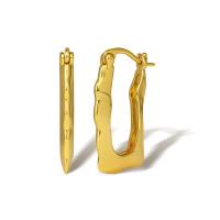 Brass Lever Back Earring, real gold plated, for woman, golden 