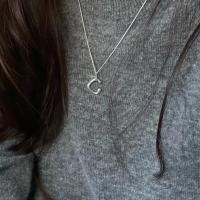 Sterling Silver Jewelry Necklace, 925 Sterling Silver, with 5cm extender chain, fashion jewelry Approx 40 cm 