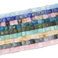 Single Gemstone Beads, Natural Stone, Square, polished, DIY & faceted Approx 
