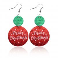 Christmas Earrings, PU Leather, Christmas Design & fashion jewelry & for woman 