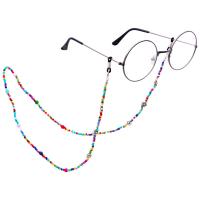 alliage de zinc Chaîne de lunettes, avec Seedbead, anti-dérapage & pour femme, multicolore Environ 79 cm, Vendu par PC