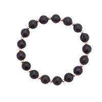 Lava Bead Bracelet, with Zinc Alloy, Round, plated, fashion jewelry & Unisex 8mm Approx 18 cm 