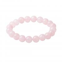 Quartz Bracelets, Rose Quartz, Round, fashion jewelry & Unisex pink Approx 18 cm 