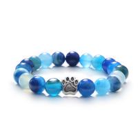 Gemstone Bracelets, Natural Stone, with Zinc Alloy, Claw, silver color plated, fashion jewelry & Unisex 10mm Approx 20 cm 