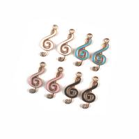 Zinc Alloy Enamel Pendants, Music Note, gold color plated, DIY & with rhinestone Approx 
