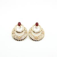 Zinc Alloy Rhinestone Drop Earring, fashion jewelry & for woman & with rhinestone 35mm 