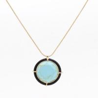 Turquoise Zinc Alloy Necklace, with turquoise, fashion jewelry & for woman Approx 27.55 Inch 