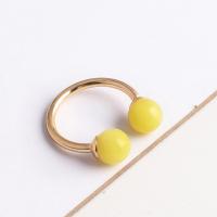 Gemstone Brass Finger Ring, with Gemstone, fashion jewelry & for woman, Inner Approx 17mm 