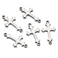 Stainless Steel Charm Connector, 304 Stainless Steel, Cross, DIY, original color Approx 1.6mm 