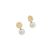 Pendiente de aleación de cinc con perlas plásticas, aleación de zinc, con Perlas plásticas, Joyería & para mujer, dorado, 12x25mm, Vendido por Par