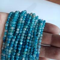 Single Gemstone Beads, Apatites, Round, DIY, blue, 4mm, Approx 