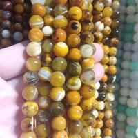 Single Gemstone Beads, Wasp Stone, Round, DIY yellow 