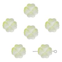 Miracle Glass Beads, Four Leaf Clover, colorful plated, DIY Approx 1mm 