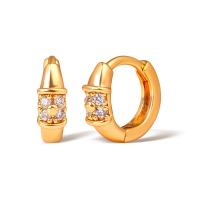 Cubic Zirconia Micro Pave Brass Earring, real gold plated, micro pave cubic zirconia & for woman, Champagne 
