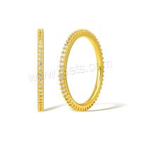 真鍮の指輪, 銅, 純正ゴールド, マイクロパヴェジルコニア & 女性用, 無色, 売り手 ペア