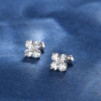 Sterling Silver Stud Earring, 925 Sterling Silver, fashion jewelry & with rhinestone 