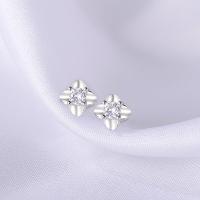 Sterling Silver Stud Earring, Argent sterling 925, bijoux de mode & avec strass, Vendu par paire