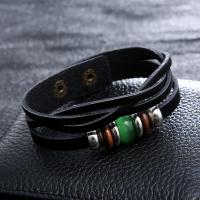 PU Leather Cord Bracelets, with Zinc Alloy, fashion jewelry & Unisex Approx 21 cm 