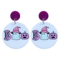 Acrylic Drop Earring, Flat Round, Halloween Jewelry Gift & for woman, 57mm 