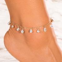 Zinc Alloy Anklet, with 5cm extender chain, plated, fashion jewelry & for woman & with rhinestone Approx 22 cm 