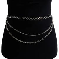 Decorative Chain Belt, Zinc Alloy, silver color plated, fashion jewelry & for woman Approx 100 cm 